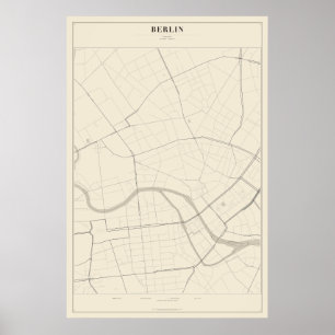 Berliner Straßenkarte Poster