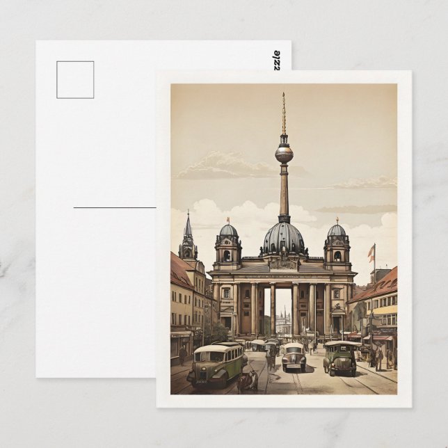 Berliner Vintage-Poster Postkarte (Vorne/Hinten)