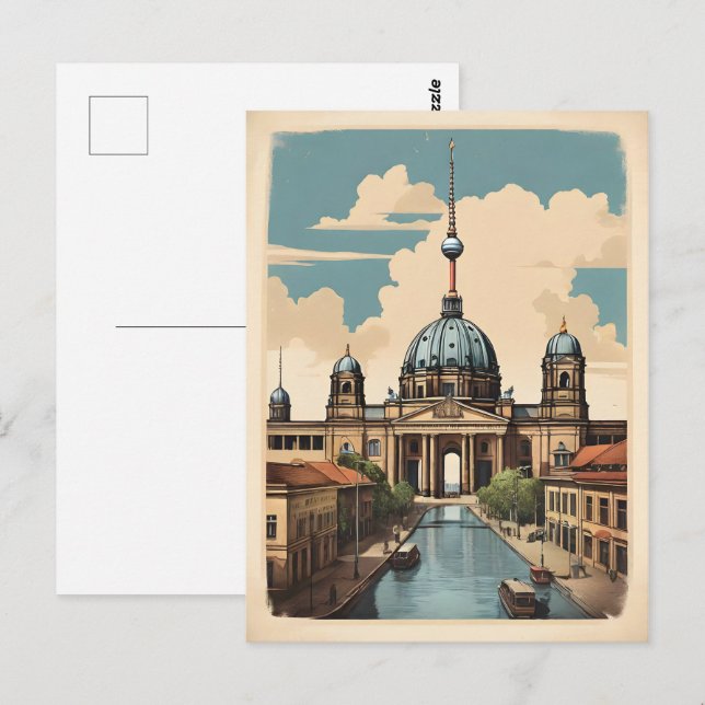 Berliner Vintage-Poster Postkarte (Vorne/Hinten)