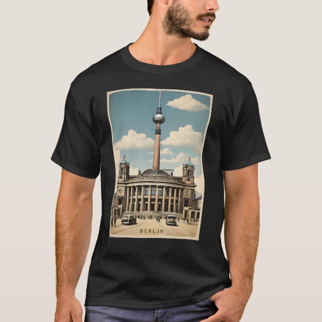 Berliner Vintage-Poster T-Shirt (Vorderseite)