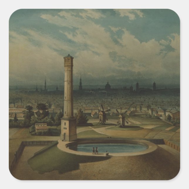 Berliner Wasserwerke, c.1860 Quadratischer Aufkleber (Vorderseite)