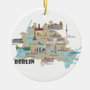 Berlinlieblingskarte mit Besichtigung Höhepunkten Keramik Ornament