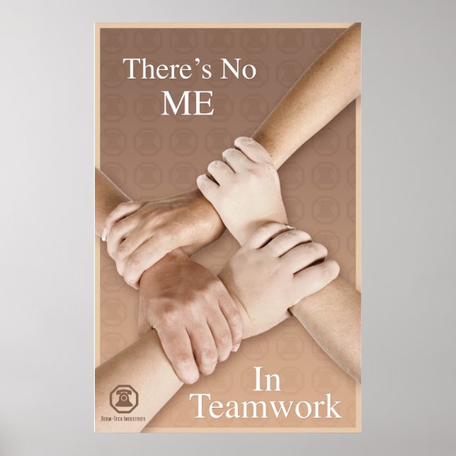 Berm-Tech in Teamwork gibt es kein Ich Poster (Vorne)