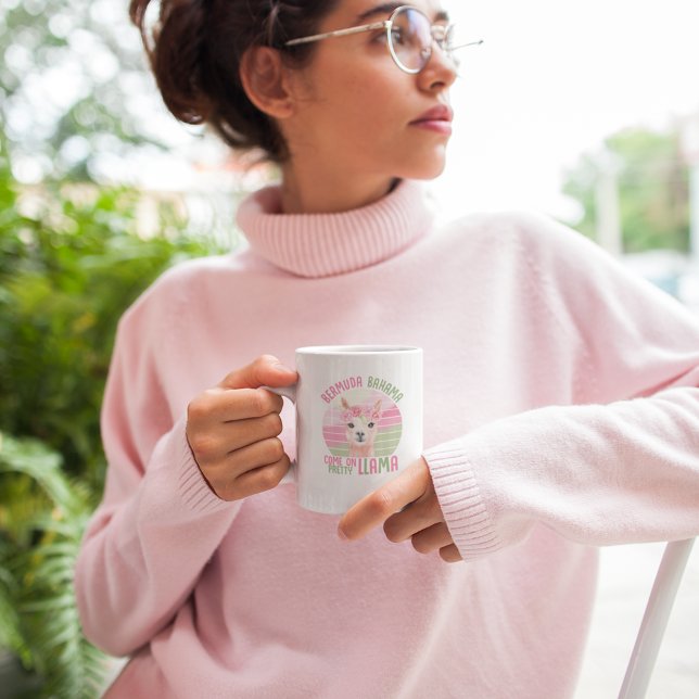 Bermuda Bahama Hübscher Llama Funny Niedlich Kaffeetasse (Von Creator hochgeladen)