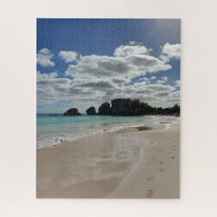 Bermuda Beach Footprints Türkischer Ozean Puzzle