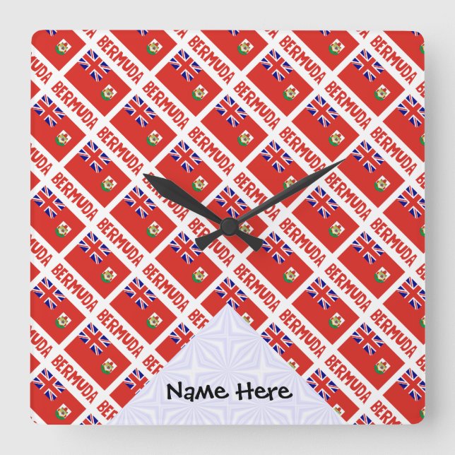 Bermuda Bermudian Flag Personalisiert geteert Quadratische Wanduhr (Vorderseite)