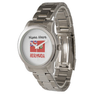 Bermuda-Bermudianische Flagge Personalisierter Nam Armbanduhr