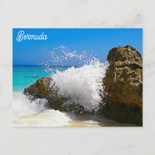Bermuda Blue Ocean Rocky Beach Travel Foto Postkarte