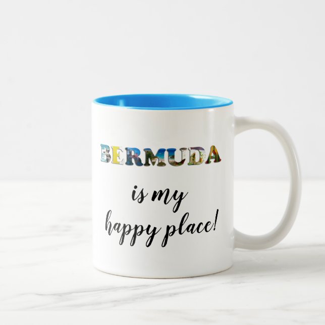 Bermuda Der Strand ist mein glücklicher Ort Zweifarbige Tasse (Rechts)