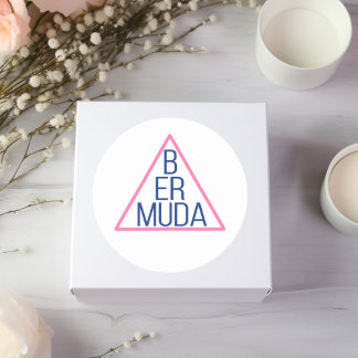Bermuda-Dreieck mit modernem Text im Inneren Runder Aufkleber