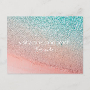 Bermuda-Eimer-Liste Inspirationsrosa Sandstrand Postkarte