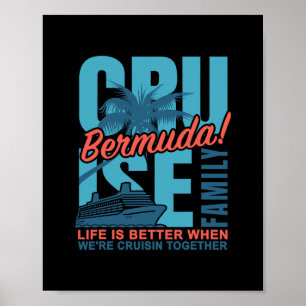 Bermuda-Familienkreuzfahrt süße passende Ozean-Rei Poster