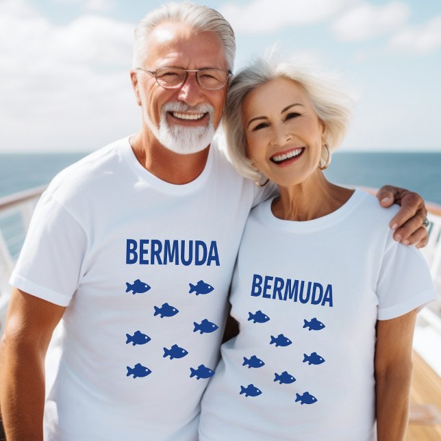 Bermuda farbenfrohe Fischschule T-Shirt (Von Creator hochgeladen)