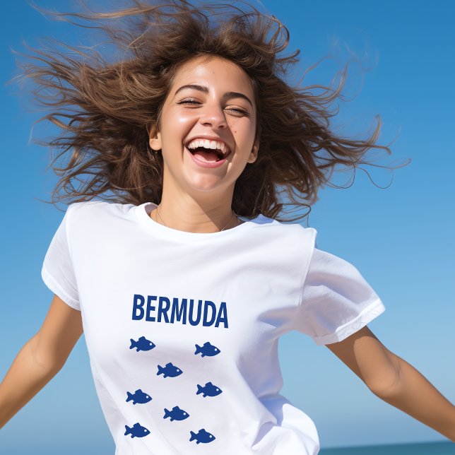 Bermuda farbenfrohe Fischschule T-Shirt (Von Creator hochgeladen)