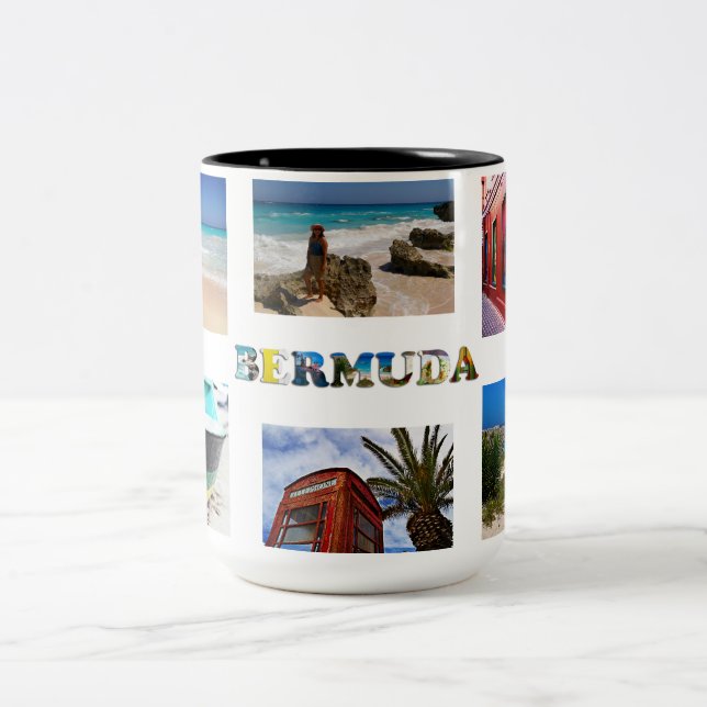 Bermuda Ferien 6 Fotos Collage Erstellen Sie Ihre  Zweifarbige Tasse (Mittel)