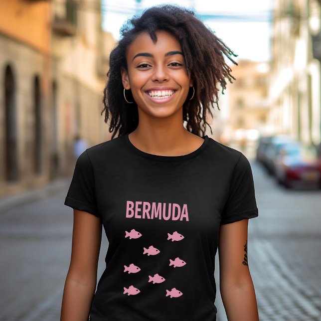 Bermuda Fish School Dark Color T-Shirt (Von Creator hochgeladen)