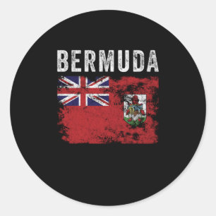 Bermuda Flag erschüttert - Bermudische Flagge Runder Aufkleber