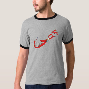 Bermuda-Flaggen-Karte Größengleich T-Shirt