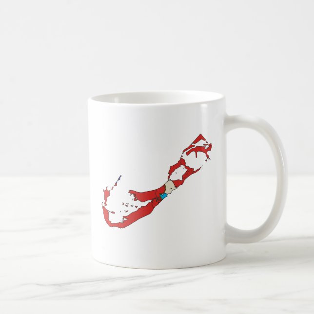 Bermuda-Flaggen-Karte Größengleich Tasse (Rechts)