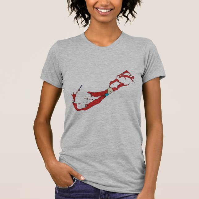 Bermuda-Flaggenkarte T-Shirt (Vorderseite)