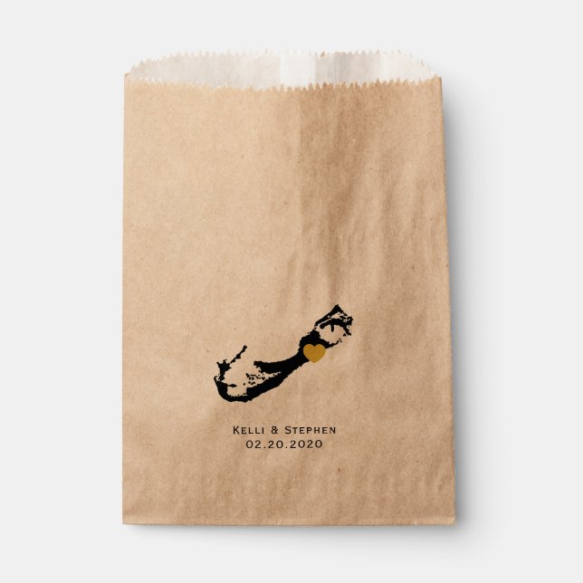 Bermuda Gastgeschenk Hochzeit Leckerei Säcke, Gesc Geschenktütchen (Vorderseite)