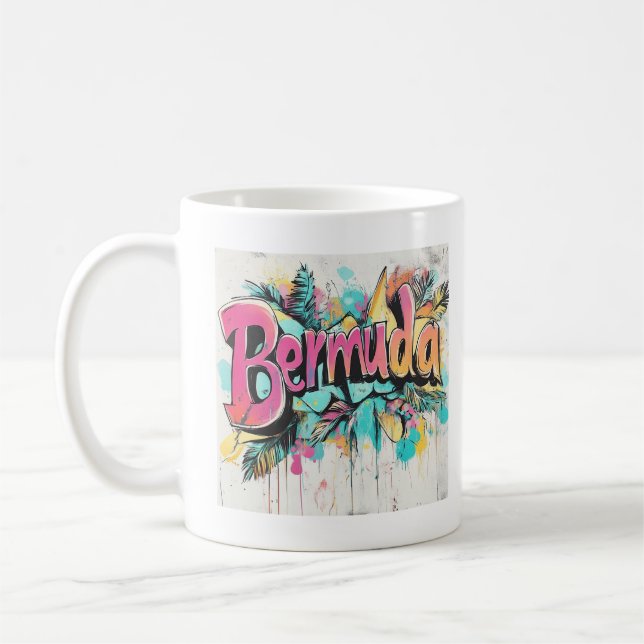 Bermuda Graffiti Vibes: Art: Insel Street Art Kaffeetasse (Links)