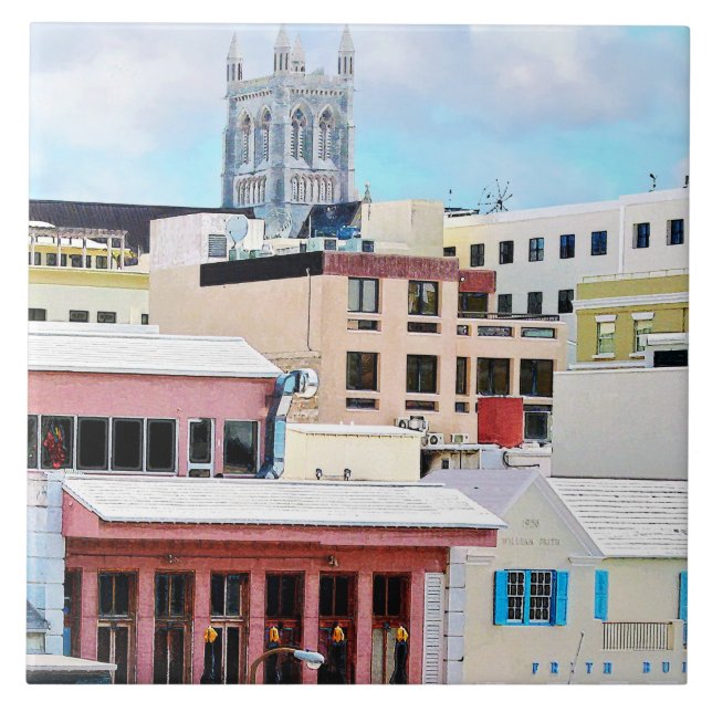 Bermuda - Hamilton Skyline Fliese (Vorderseite)