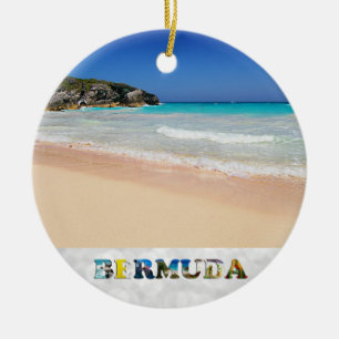 Bermuda Horseshoe Bay Pink Sand Beach Weihnachten Keramik Ornament