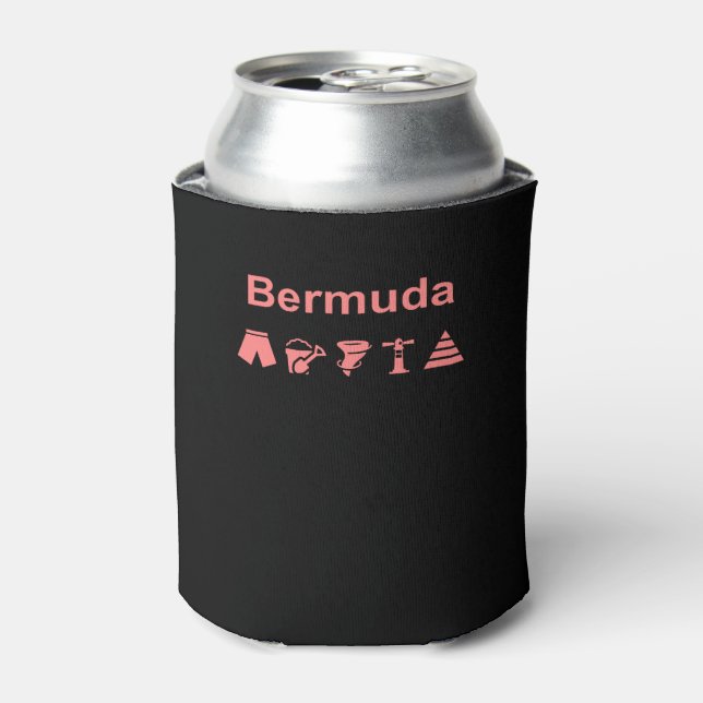 Bermuda Icons Dunkle Farbe Dosenkühler (Kanne Vorderseite)