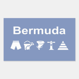 Bermuda Icons Monotone Dark Rechteckiger Aufkleber