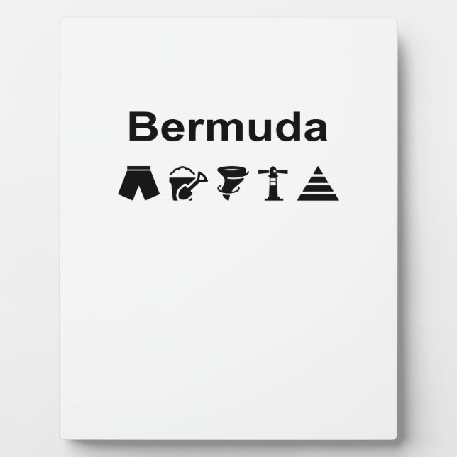 Bermuda Icons Monotone Fotoplatte (Vorderseite)