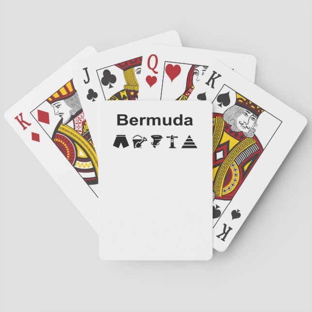 Bermuda Icons Monotone Spielkarten (Rückseite)
