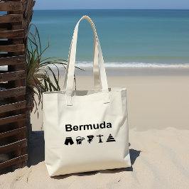 Bermuda Icons Monotone Tragetasche