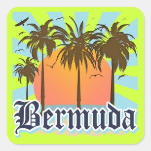 Bermuda-Insel Souvenirs Quadratischer Aufkleber