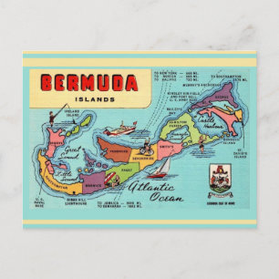 Bermuda-Inselkarte Postkarte