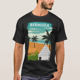 Bermuda Island Vintag Minimal Retro Travel Poster T-Shirt