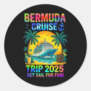 Bermuda Kreuzfahrt Team 2025 Familien Meer Abenteu Runder Aufkleber