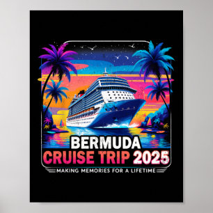 Bermuda-Kreuzfahrt-Trip 2025 Sonnenuntergang Urlau Poster