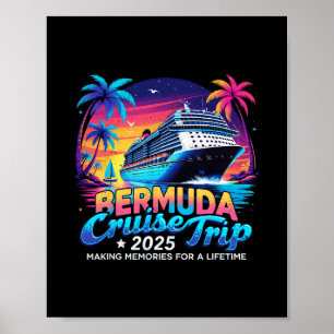 Bermuda-Kreuzfahrt-Trip 2025 Sonnenuntergang-Urlau Poster