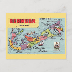 Bermuda Map Postkarte