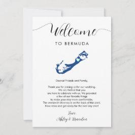 Bermuda Map Wedding Welcome Letter Tour Karte