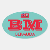 Bermuda - Oval-Sticker im Euro-Stil