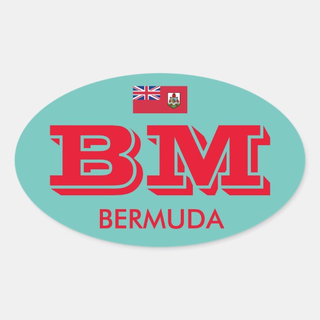 Bermuda - Oval-Sticker im Euro-Stil Ovaler Aufkleber (Vorderseite)