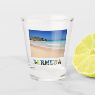 Bermuda Pink Sand Beach Horseshoe Bay Foto Schnapsglas