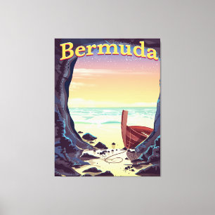 Bermuda Pirate Cave Reiseplakat Leinwanddruck