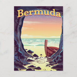 Bermuda Pirate Cave Reiseplakat Postkarte