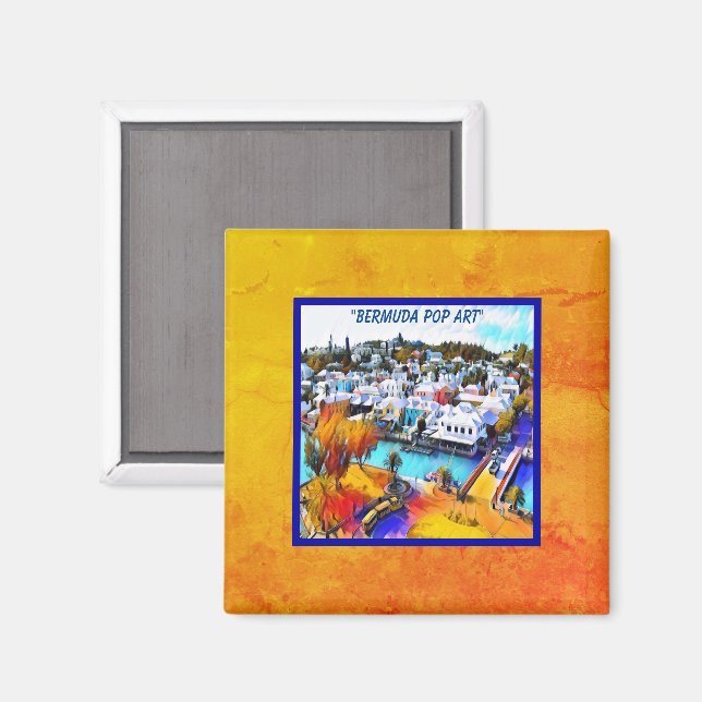 Bermuda Pop Art Magnet (Vorderseite/Rückseite)