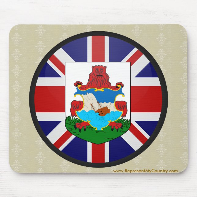 Bermuda-Qualität Flaggen-Kreis Mousepad (Vorne)