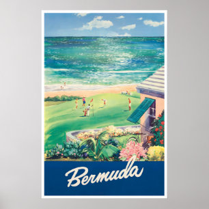 Bermuda-Reiseposter Golf Art Vintage Druck Poster