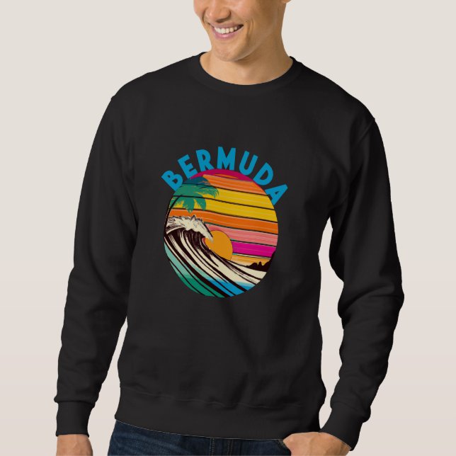 Bermuda Retro 1980s Style Beach Sweatshirt (Vorderseite)